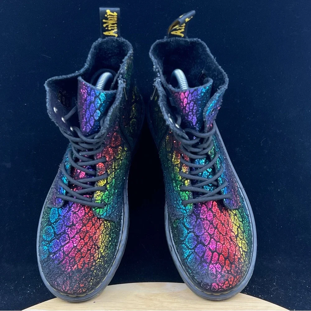 Doc Martens 1460 Pascal Rainbow Croc Metallic Suede Women US Size 7 - Picture 8 of 10